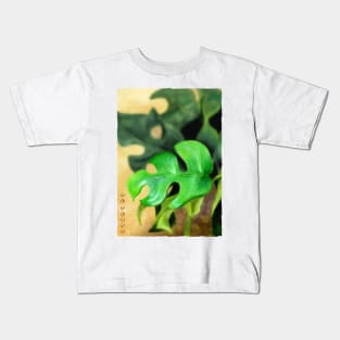 Mini Monstera - White Kids T-Shirt